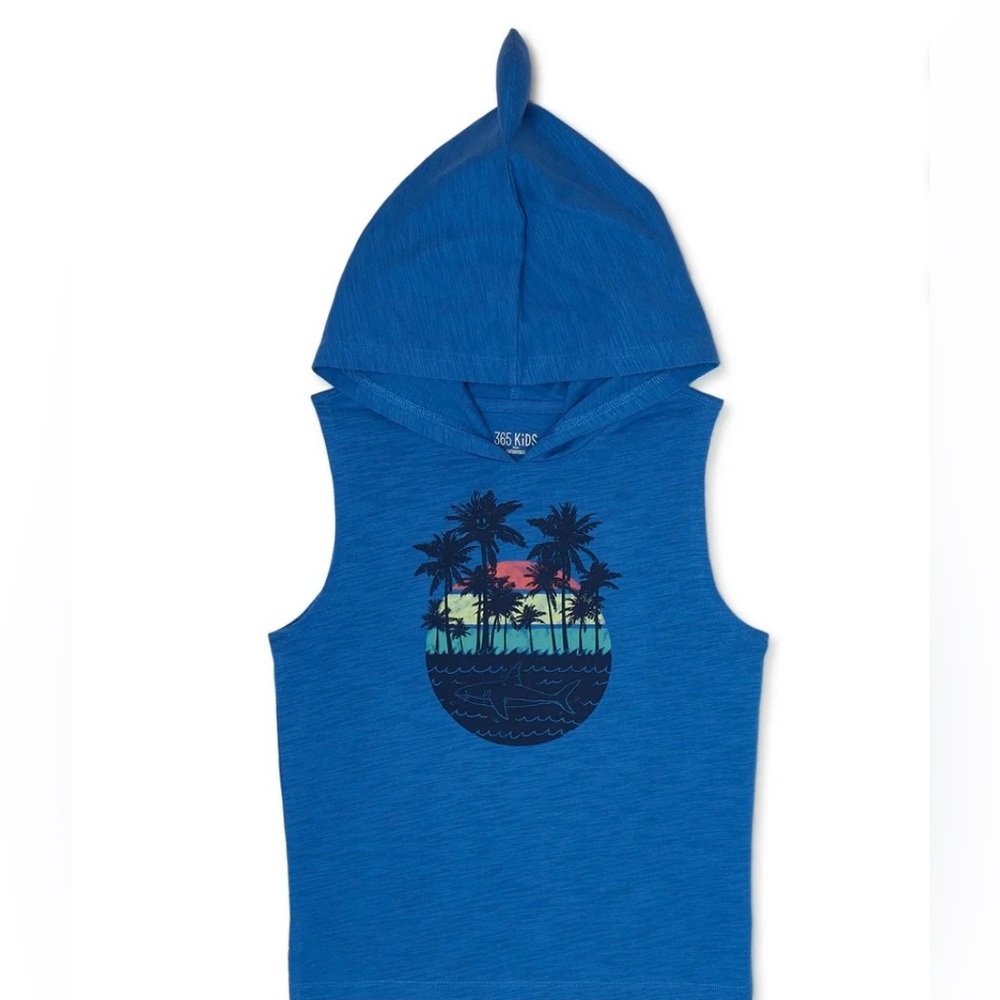 🔴‎ 3/$12 Boys’ sleeve graphic tee with shark hoodie! NWT!
